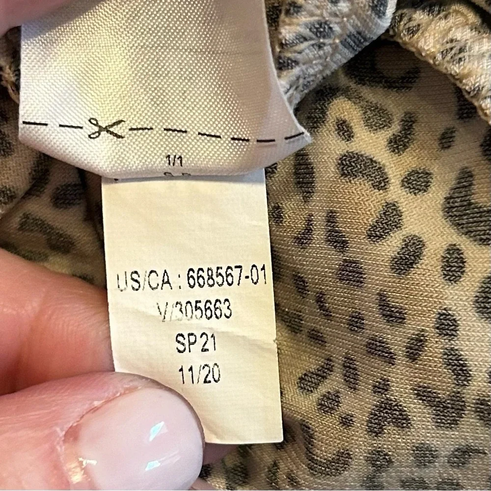 Banana Republic Belted Long Sleeve Fit & Flare Dress Women’s SZ PS in Leopard - Picture 8 of 8